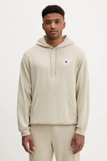 Mikina Converse béžová farba, s kapucňou, jednofarebná, 10026983-A11