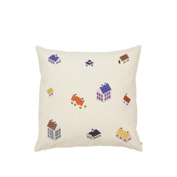 Broste Copenhagen  CUSHION COVER 'HOUSE' COTTON  Vianočné dekorácie Biela