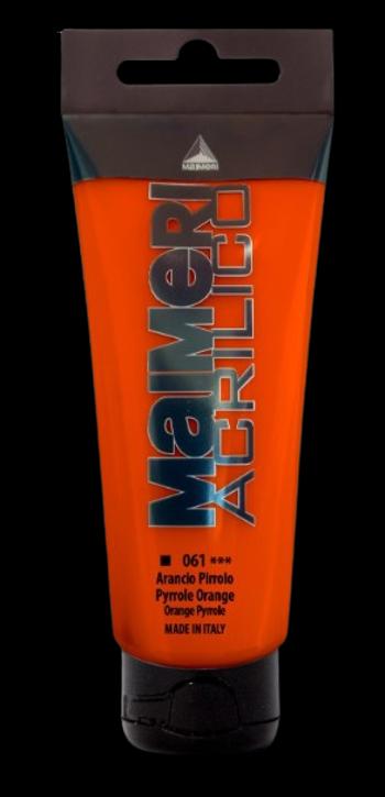 MAIMERI ACRILICO - Akrylové farby 061 - pyrrole orange, 0,2 L
