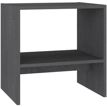 SHUMEE Nočný stolík sivý 40 × 30,5 × 40 cm masívne borovicové drevo, 808057