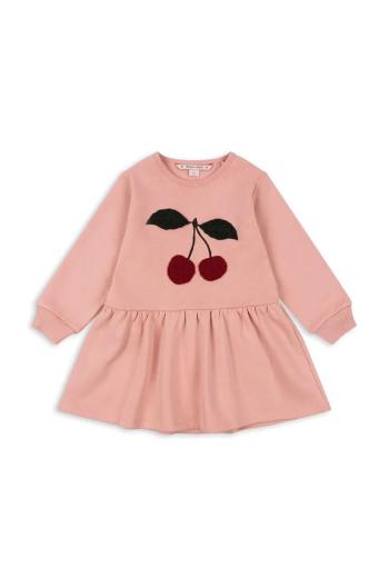 Dievčenské šaty Konges Sløjd LOU TERRY SWEAT DRESS OCS ružová farba, mini, áčkový strih, KS102022