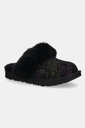 Detské semišové papuče UGG COZY II SHIMMER SKY čierna farba, 1157672K
