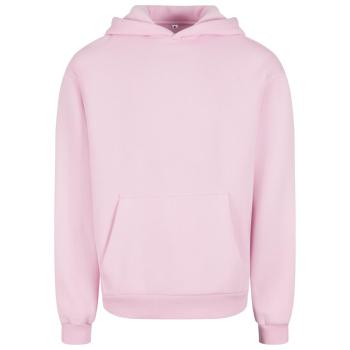 Build Your Brand Hebká pánska mikina cez hlavu Fluffy - Jemne ružová | XXXXXL