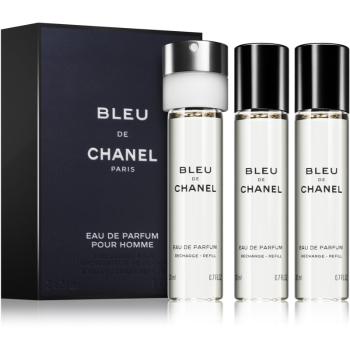 Chanel Bleu de Chanel travel refill parfumovaná voda náhradná náplň pre mužov 3 x 20 ml