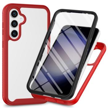 DUAL Obojstranný kryt s fóliou Samsung Galaxy S24 Plus 5G červený