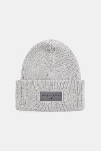Bavlnená čiapka Tommy Jeans šedá farba, AW0AW17913