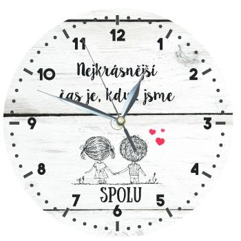 Bohemia Gifts Drevené hodiny - Pro zamilované, 24 cm