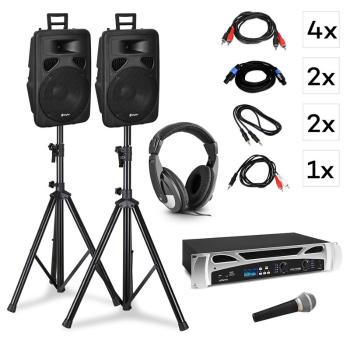 Vonyx Singapore, sistem DJ - set, amplificator PA 2 x 500 W, 2 x difuzor cu 2 căi