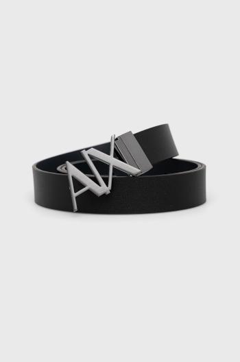 Obojstranný kožený opasok Armani Exchange pánsky, čierna farba, 951017 CC505