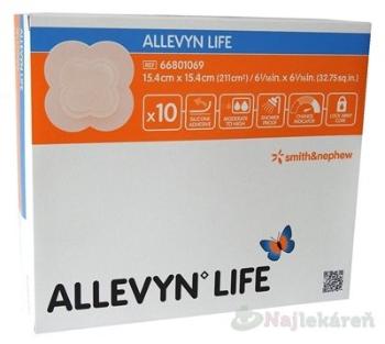 ALLEVYN LIFE Krytie na rany 15,4x15,4cm, adhezívne penové krytie so silikónovým gélom 10ks