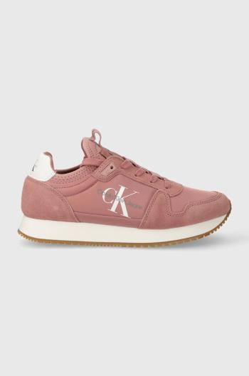 Tenisky Calvin Klein Jeans YW0YW00840 RUNNER SOCK LACEUP NY-LTH W ružová farba, YW0YW00840