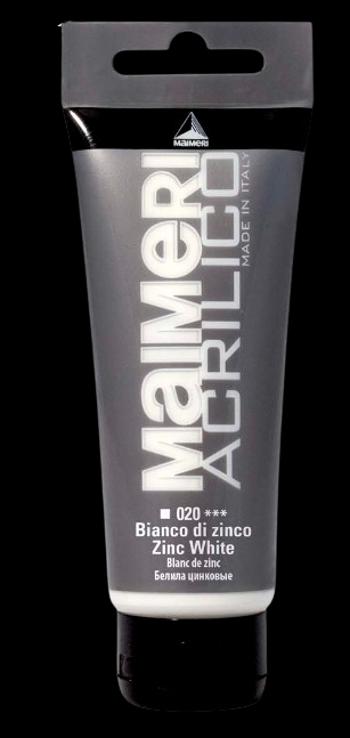 MAIMERI ACRILICO - Akrylové farby 020 - zinc white, 0,2 L