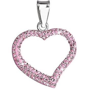 Rose prívesok srdce zdobený krištáľmi Swarovski 34093.3 (925/1000, 0.8 g) (8590962344844)