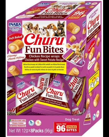 INABA Dog Churu Fun Bites Chicken with Sweet Potato 8x12g recompense cu pui si cartofi dulci pentru caini