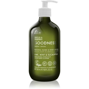 Baylis & Harding Goodness Awaken Senses kéz és testápoló krém frissítő hatással illatok Lime, Mint & Eucalyptus 500 ml