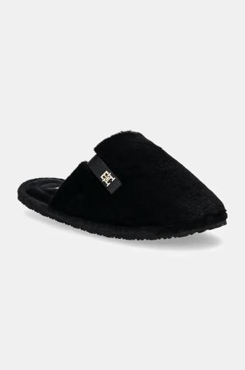 Pantofle Tommy Hilfiger TH COMFORT HOME SLIPPER černá barva, FW0FW08138