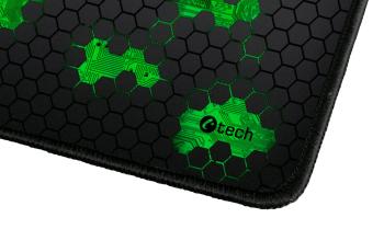 Herní podložka pod myš C-TECH ANTHEA CYBER GREEN, pro gaming, 320x270x4mm, obšité okraje