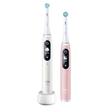 Oral-B iO6 Series 6 Elektromos fogkefe Duo szett, fehér-rózsaszín