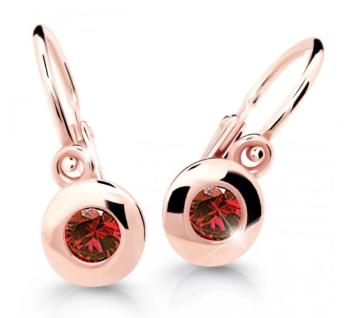 Cutie Jewellery Detské náušnice z ružového zlata C2589-10-X-4 červená