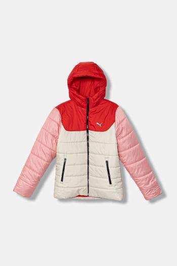 Detská bunda Puma ESS Hooded Padded Jacket béžová farba, 685226