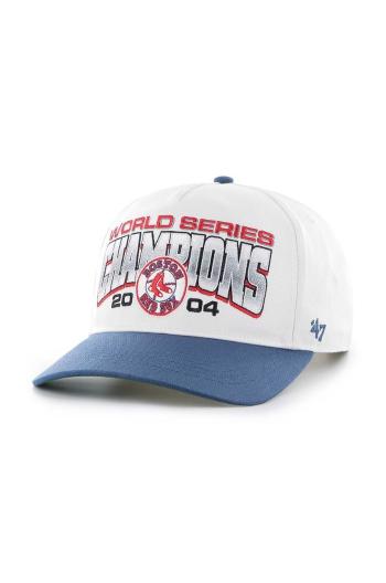 Bavlnená šiltovka 47 brand MLB Boston Red Sox biela farba, s nášivkou, BCWS-ARCHH02CTP-WH04