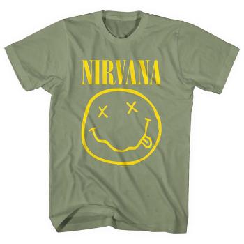 Nirvana tričko Yellow Smiley Zelená XXL