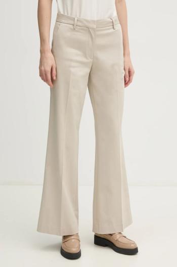 Nohavice Calvin Klein dámske, béžová farba, zvony, vysoký pás, K20K207838