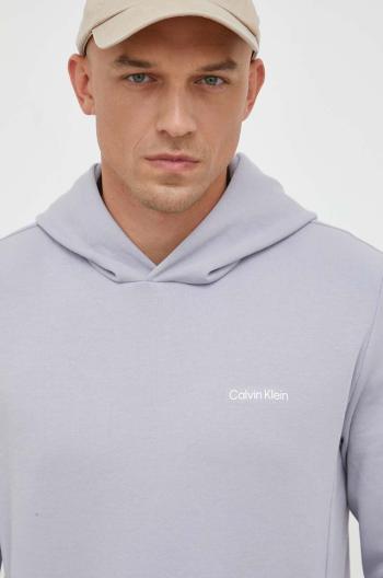 Mikina Calvin Klein pánska,šedá farba,s kapucňou,jednofarebná,K10K109927