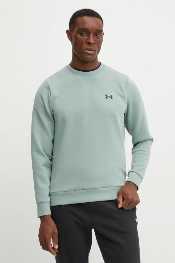 Mikina Under Armour Unstoppable Fleece Crew pánska, zelená farba, s potlačou, 1389351