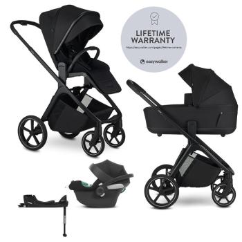EASYWALKER Kočík kombinovaný Zoey Pure Black + CYBEX Aton B2 i-Size + základňa