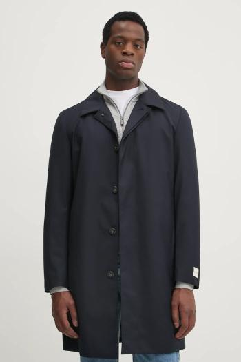 Vlnený kabát Calvin Klein tmavomodrá farba, prechodný, K10K113956