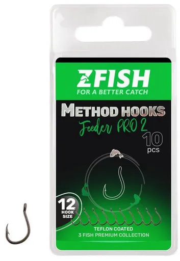 Zfish háčiky method feeder pro 2 10 ks - veľkosť 12