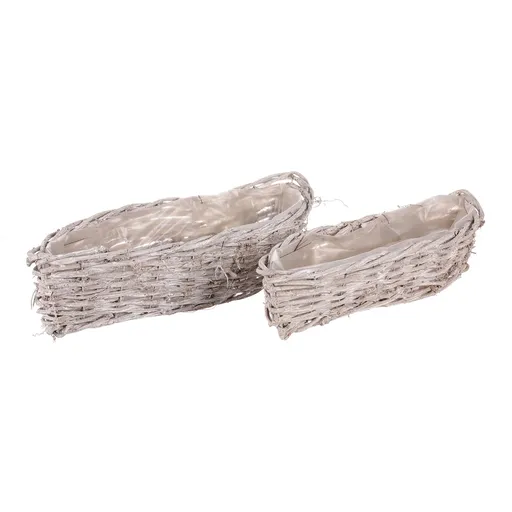 Súprava prútených obalov na kvety Slza 2 ks, biela