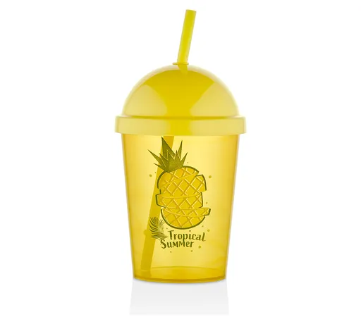 MAKRO - Pohár 450ml so slamkou Ananas, umelá hmota