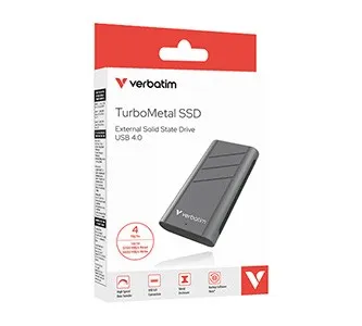 SSD Externí Verbatim TurboMetal SSD, 32023, 4000GB, Nero Backup, Stříbrná, obsahuje USB C, M.2, USB C
