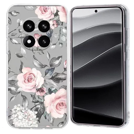 ART TPU Ochranný kryt pre Xiaomi Redmi Note 14 Pro+ 5G FLOWERS ON GREY