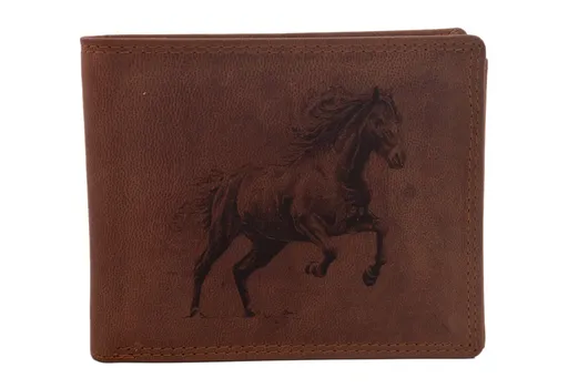 Pánska peňaženka MERCUCIO svetlohnedá vzor 61 kôň 2911908