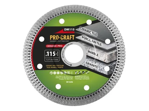 Diamantový rezný kotúč 115 mm PROCRAFT DM115 Ceramic PRO
