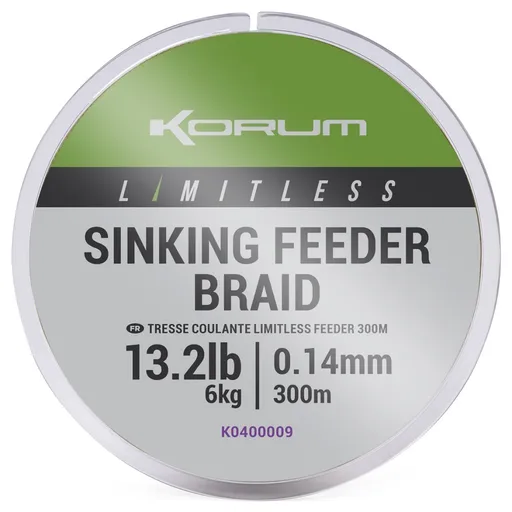 Korum splietaná šnúra limitless sinking feeder braid 300 m - 0,14 mm 6 kg