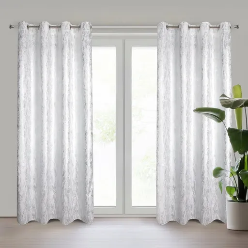 ArtFir Zatemňovací záves ELISE K | biela/strieborná 140 x 250 cm