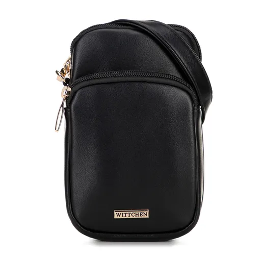 Dámska mini kabelka cez rameno z imitácie kože, čierna, 100-4Y-236-1