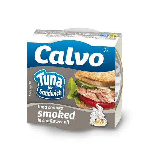 CALVO Sandwich údený tuniak v slnečnicovom oleji 142 g