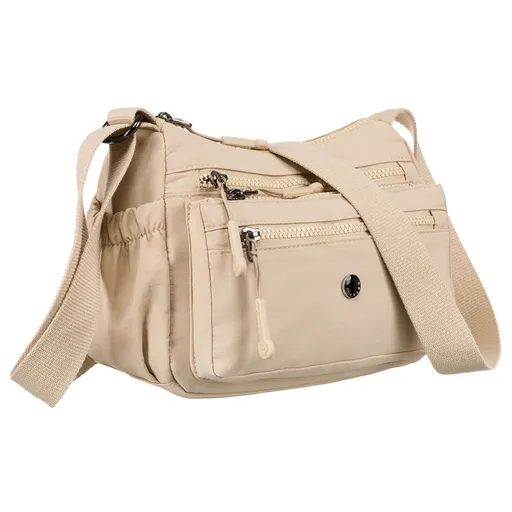 Beżowa listonoszka damska wykonana z poliestru - Peterson