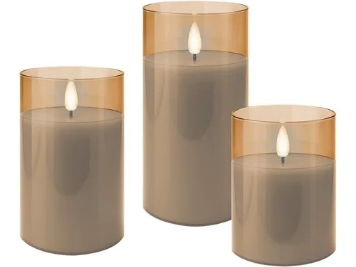 Vosková LED sviečka GOOBAY 77756 sada 3 ks