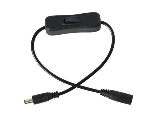 Kábel pre LED pásik s vypínačom a konektory 5,5 x 2,1mm, 2x 15cm