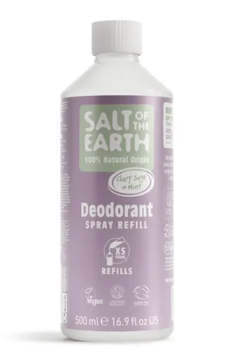 Prírodný kryštálový deodorant - šalvia a mäta - náplň pre sprej 500ml