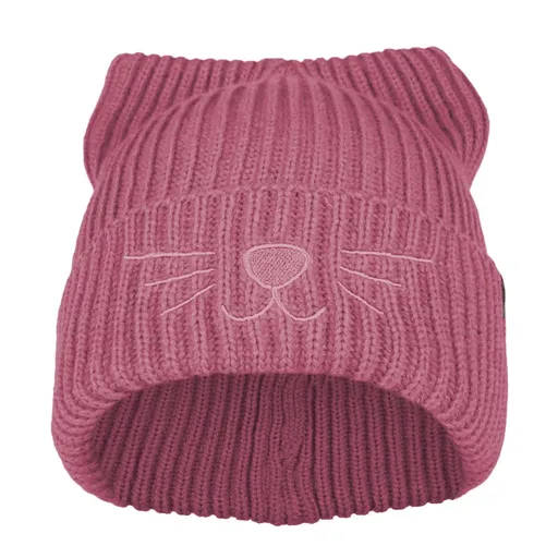 Bontis Pletená čiapka s výšivkou Mačka - Svetlá orchidea | uni