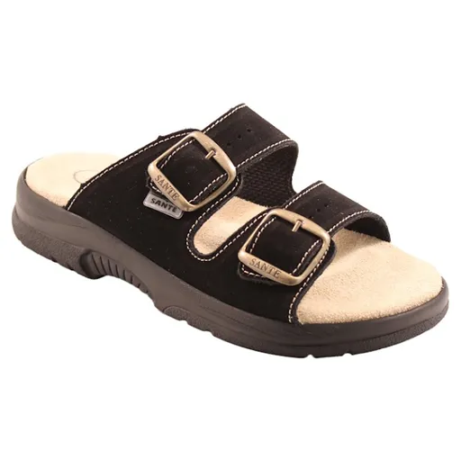 SANTÉ Zdravotné kožené šľapky s dvojitým pásikom 1 pár, Veľkosť obuvi: 38