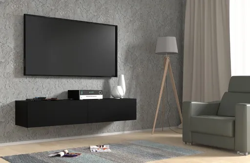 ARTBm Závesný TV stolík BINGO 160 cm | čierny mat