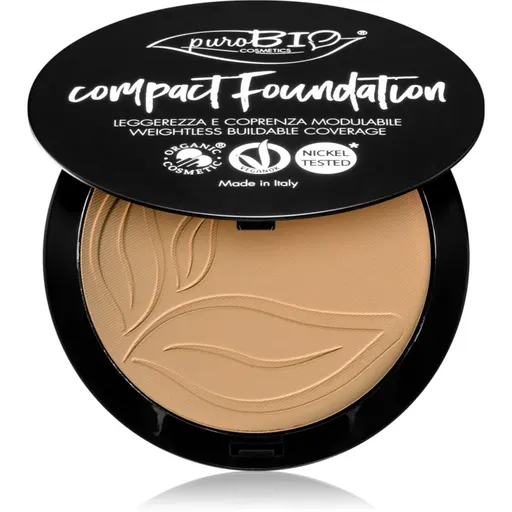 puroBIO Cosmetics Compact Foundation kompaktný púdrový make-up SPF 10 odtieň 03 9 g